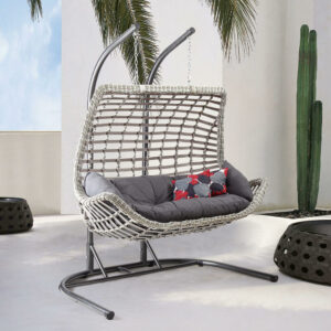 Balançoire double suspendue en rotin Capri Cunda