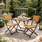 Chaise pliable en acier et en bois hêtre CH003 couverture
