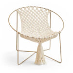 Fauteuil rond en macramé pour intérieur