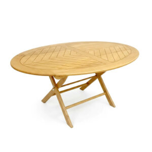 Grande table pliante ovale en bois hêtre TA001