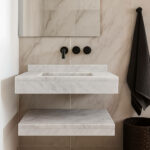 Lavabo-Suspendue-Avec-Etagere-En-Marbre-Blanc