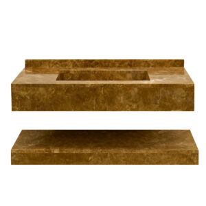 Lavabo avec etagere en marbre emperador LMEE100
