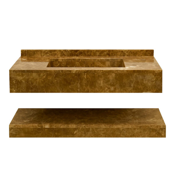 Lavabo Avec Etagere En Marbre Emperador