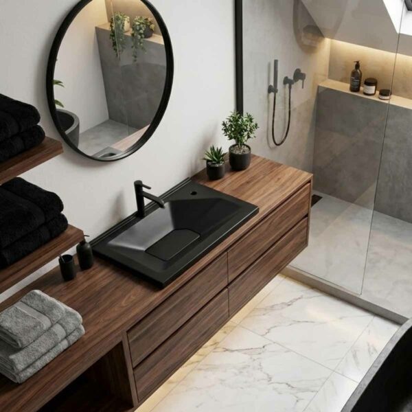lavabo de salle de bain en Stonflex