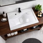 Lavabo encastre pour-salle de bain en Stonflex LUX80
