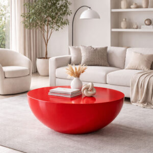 Table Basse demi sphère en résine H43 Ø90 cm