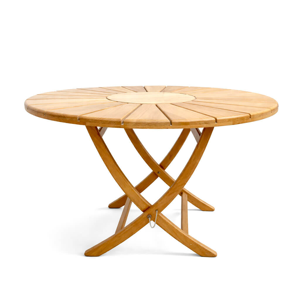 Table Ronde pliable en bois hêtre SOLEIL Ø120cm