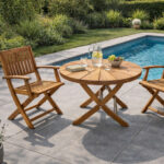 Table basse ronde pliante soleil Ø80cm TB005 couv