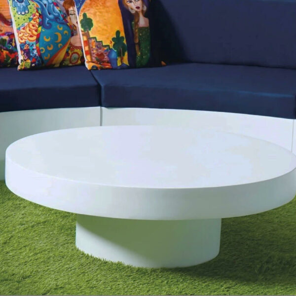 Table basse ronde sur pied en resine Ø 100cm