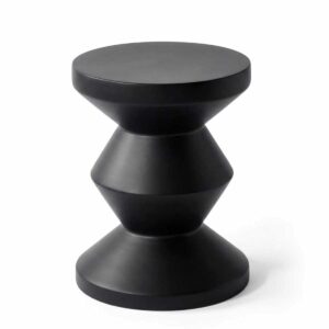 Table d’appoint Zig Zag en résine H47 D30 cm