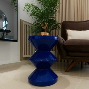 Table d’appoint Zig Zag en résine H47 D30 cm