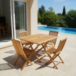 Table rectangulaire pliante en bois hêtre TA012 couverture