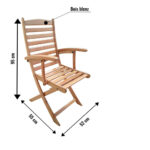 Chaise Pliante En Bois Avec Accoudoir dim