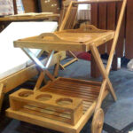 chariot a dessert mobile en bois reel