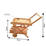 chariot a dessert mobile en bois dim