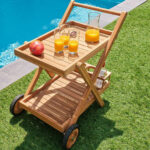 chariot a dessert mobile en bois hêtre couverture