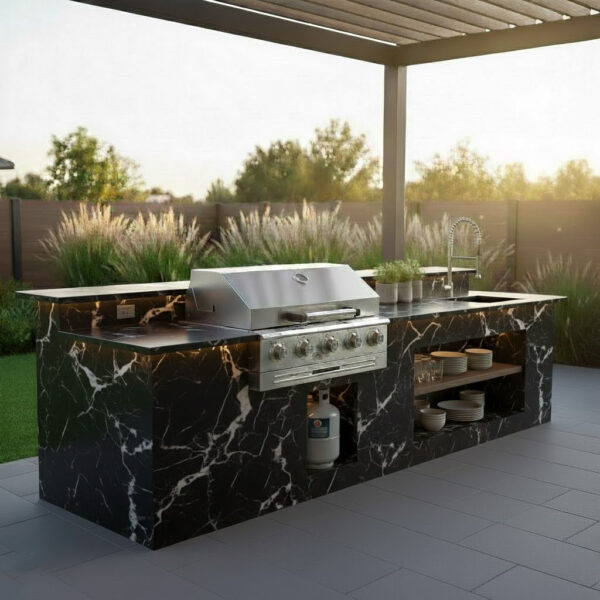 Barbecue au gaz a poser Inox 5 brûleurs couverture 2