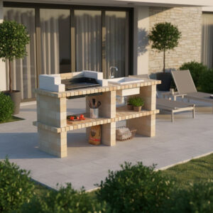 Barbecue en Briques réfractaires avec évier réf BB25