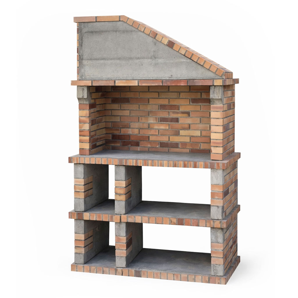 Barbecue en brique réfractaire et béton