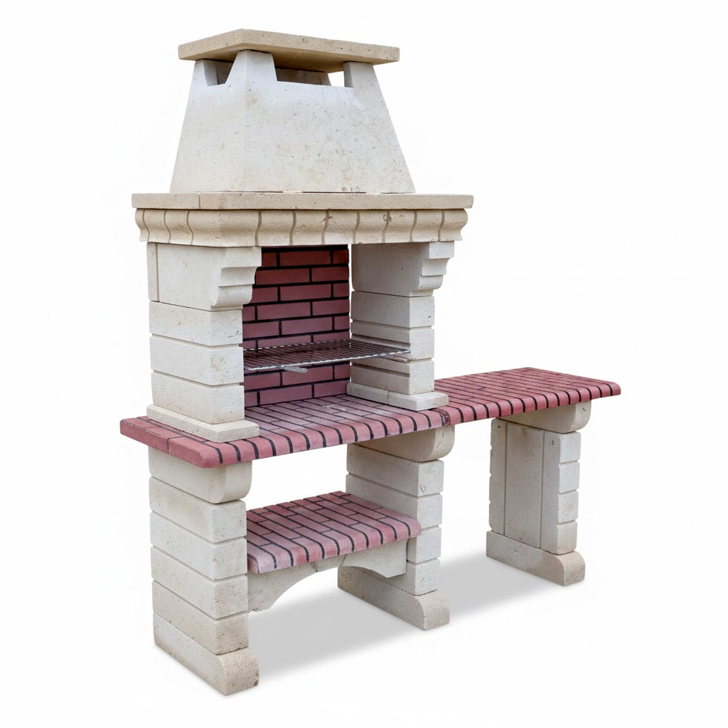 Barbecue fixe avec plan de travail