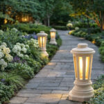 Borne lumineuse en pierre couv