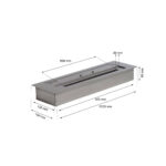 Brûleur bioéthanol encastré en inox 100 cm dim