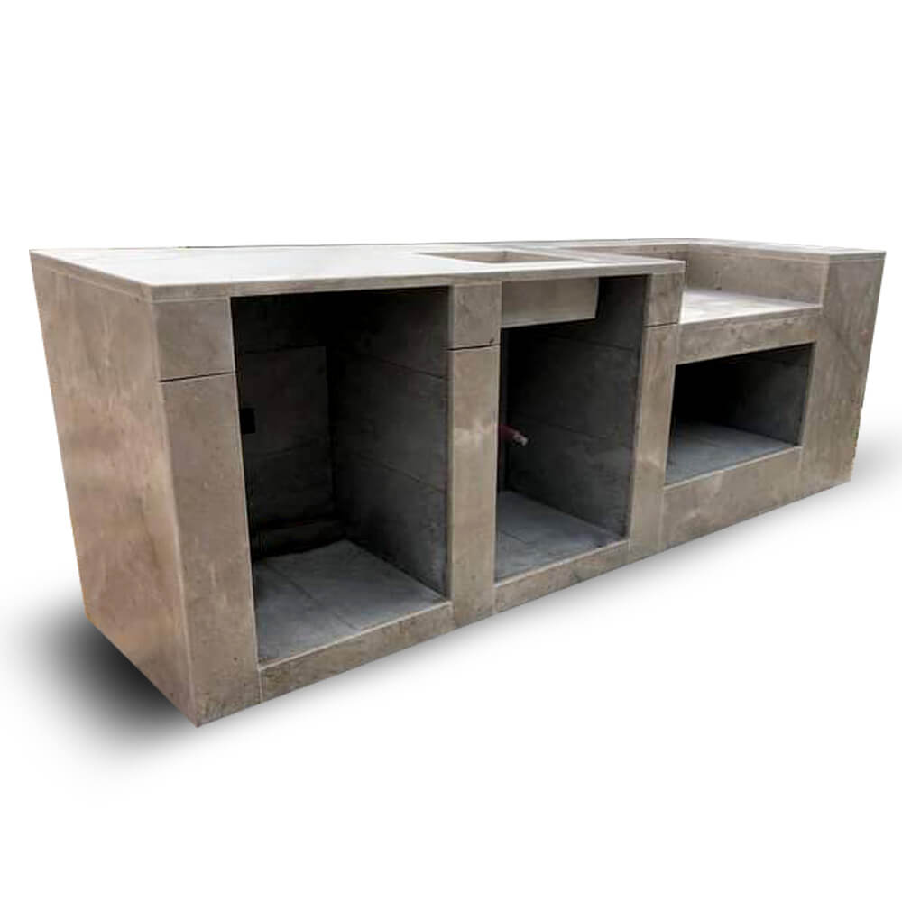 Cuisine extérieur marbre pour barbecue-CEM12 Buffet exterieur en marbre