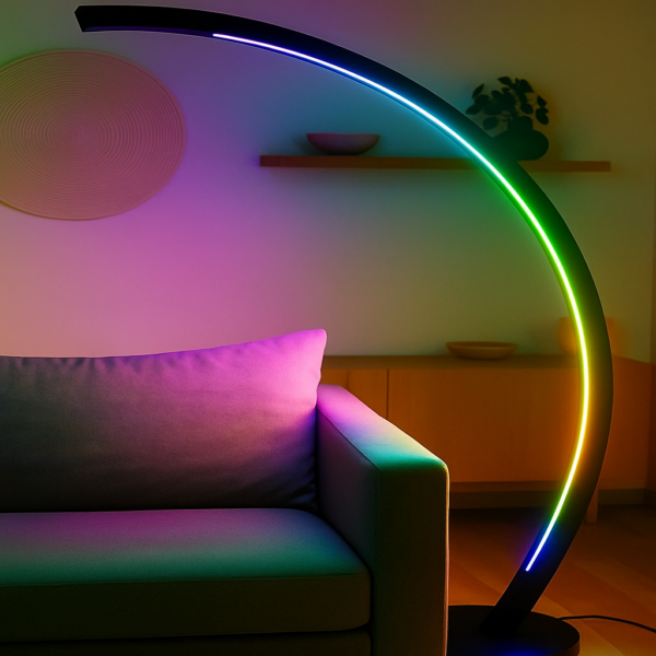 Lampadaire de salon modèle Arc H180cm rgb