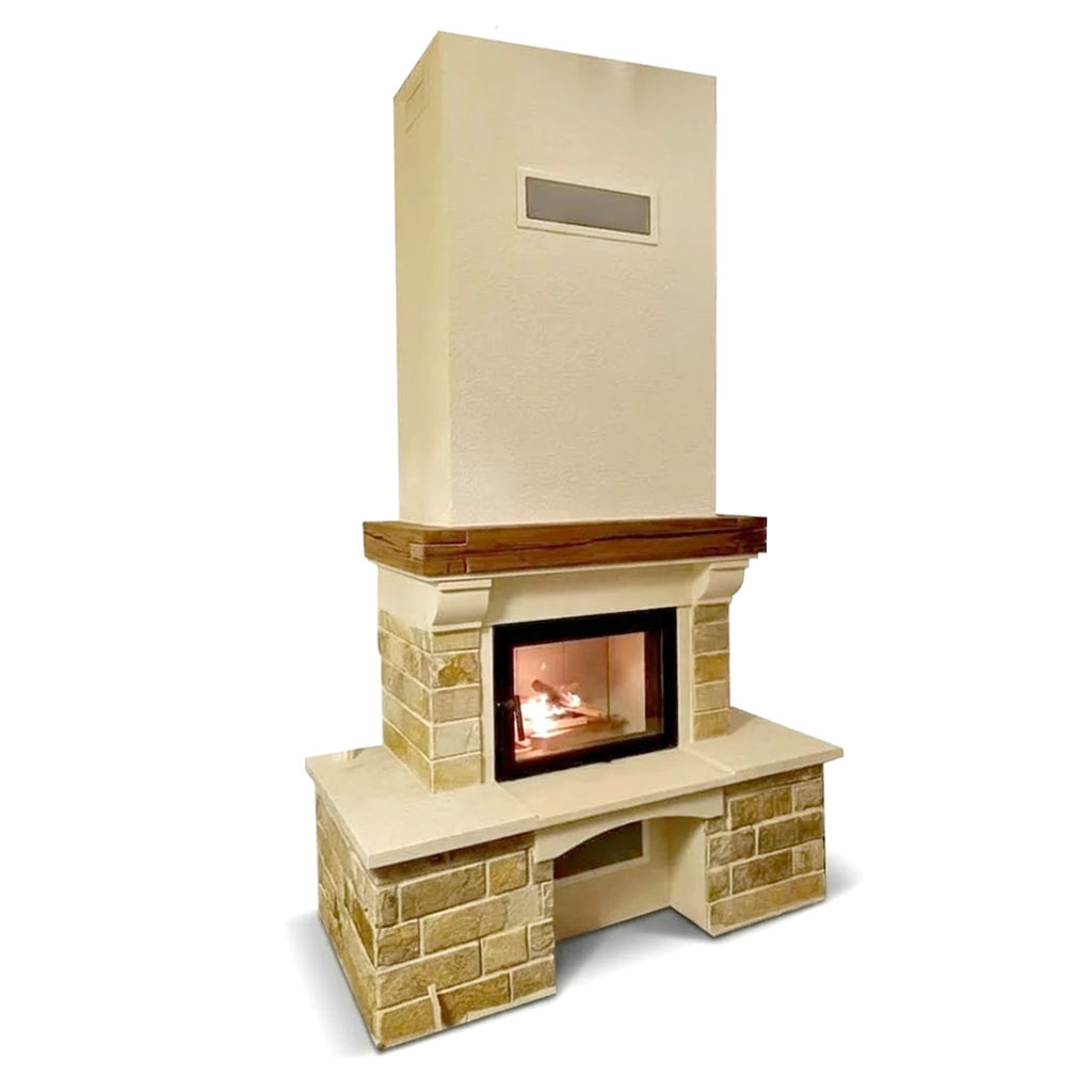 Cheminée Moderne avec cache vitré CHP08