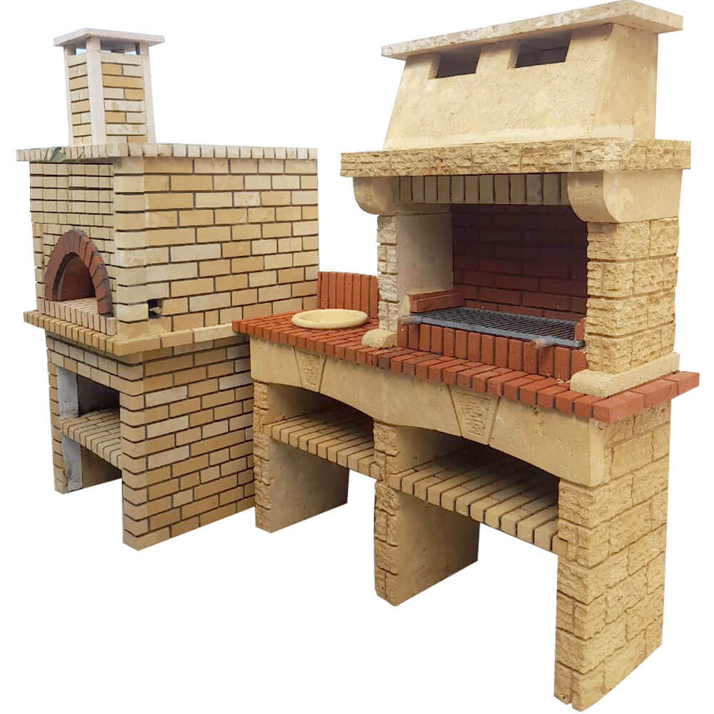 Cuisine exterieur en pierrev et briques refractaire Ref RJ224