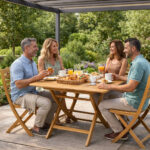 Ensemble table de jardin en bois hêtre EB05 couverture1