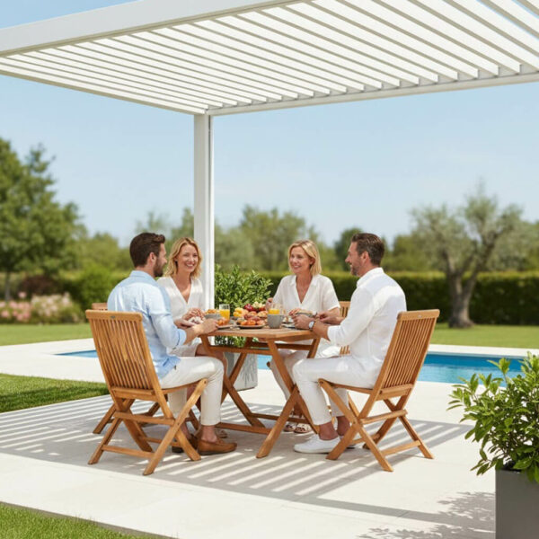 Ensemble table de jardin en bois hêtre EB05 couverture2