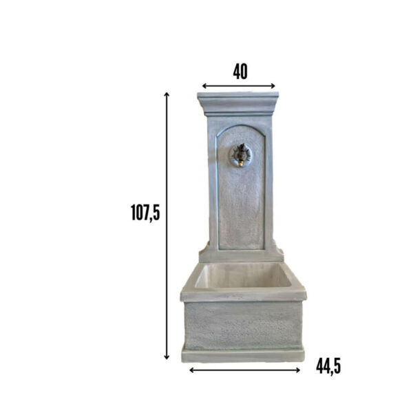 Fontaine murale de jardin en GRC réf FM05 dim