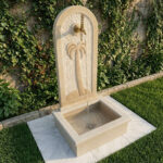 Fontaine murale en marbre motif Palmier FMM01 couv1
