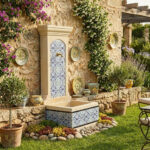 Fontaine murale exterieur en faïence FM20 couv