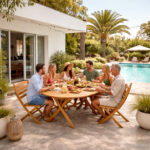 Grande Salle A Manger De Jardin enn bois hêtre EB07 couverture