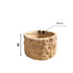 Jardinière Ronde en Béton Sculpté Réf BF08 dim