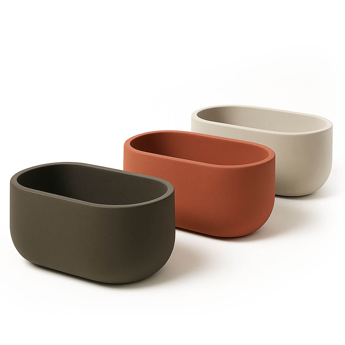 Jardiniere rectangulaire arrondie en beton modele AERO80