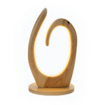 Lampe de table moderne de salon en bois noble sculpté