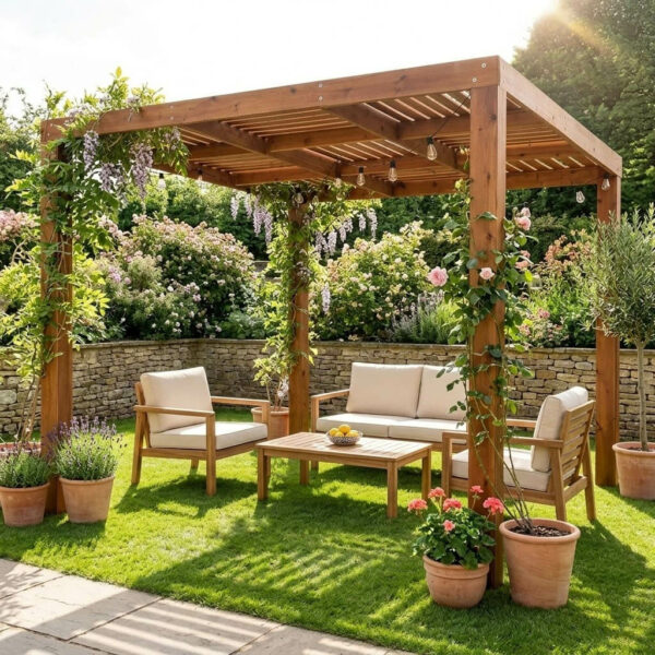 Pergola bois pour terrasse couverture