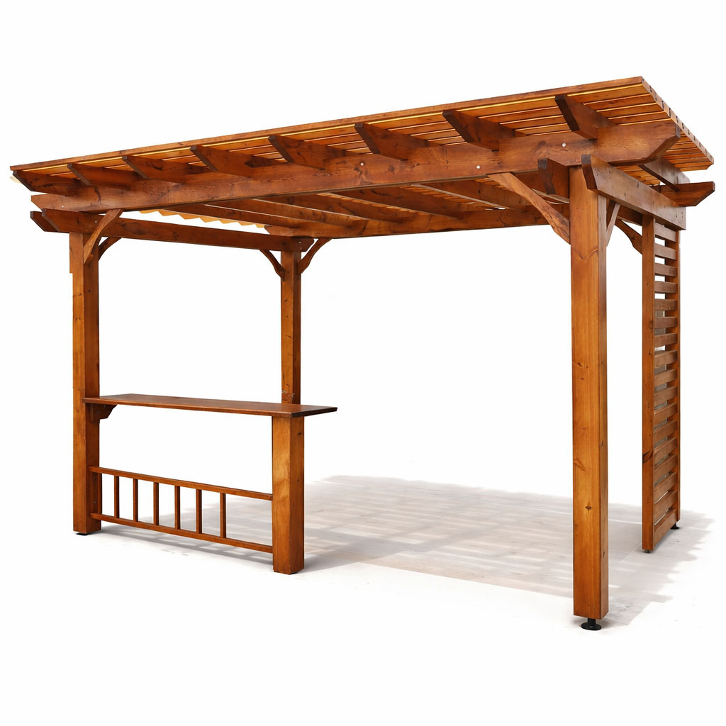Pergola coin repas extérieur en bois
