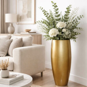 Pot de fleurs décoratif en résine H79 Ø 30cm
