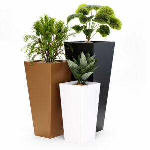 Pot pyramidal haut en resine CP30