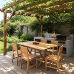Table rectangulaire pliante en bois hêtre TA012