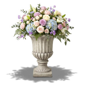 Vase de jardin sur pied en béton GRC 55cm