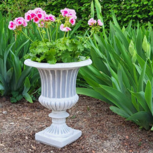 Vase de jardin cache pot sur pied en béton BF015