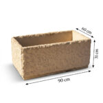 jardinière rectangulaire en béton texturé BF07 BF006 dim