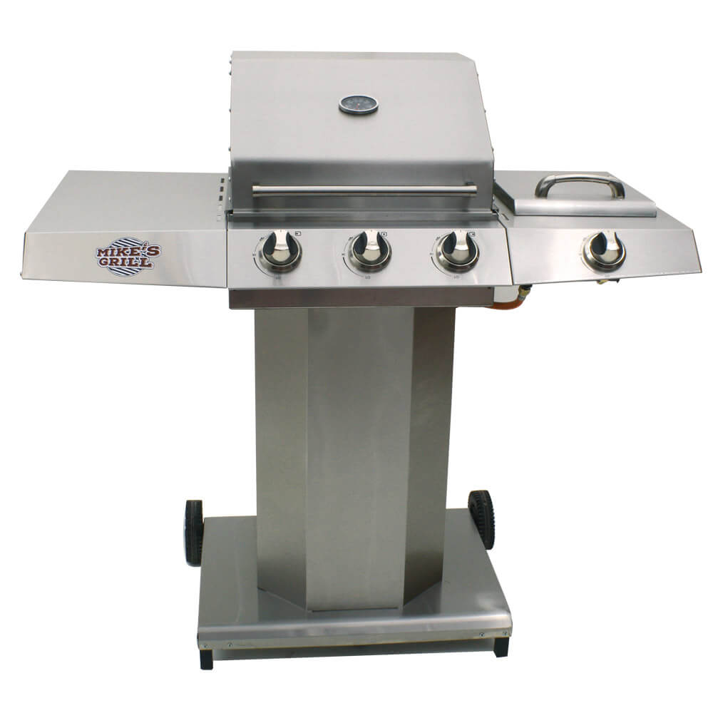 barbecue a gaz inox 3 bruleurs et 1