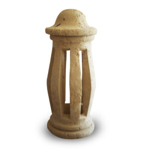 Borne d&rsquo;éclairage de jardin en pierre coquillage BE12