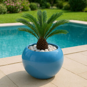 cache pot sphérique en resine de Ø50cm